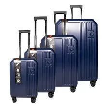 Pierre Cardin Kit X4 Valijas Rígidas Con Fuelle Pc4007 6c Color Azul Pc4007 Lisa