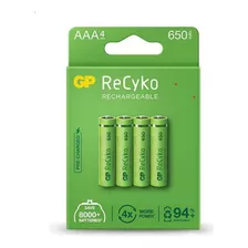 Pilas Recargables Gp Recyko Aaa 650mah Caja X 4 Unidades