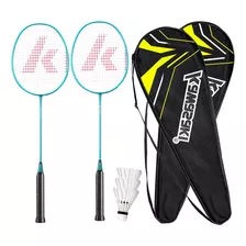 Juego De Badminton 2 Raquetas Resistente Y 3 Gallitos Adulo