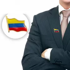Prendedor Bandera De Colombia Bronce Pin Metálico Tricolor 