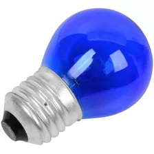 Kit C/10 Lâmpadas Bolinha Incandescente 15w 220v E27 Azul