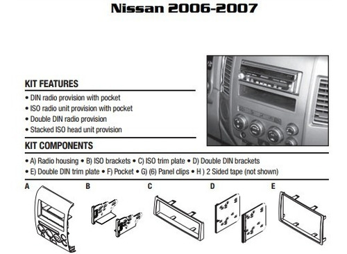 Frente Estreo Con Dual Zone 1  2din Nissan Titan 2006-2007 Foto 2