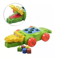 Brinquedo Educativo P/ Bebê Crocodilo C/ Blocos Interativos