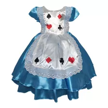 Vestido Infantil Festa Alice No Pais Das Maravilhas Avental