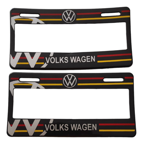 Par De Portaplacas Generico Volkswagen Vw Nuevo Logo Foto 3