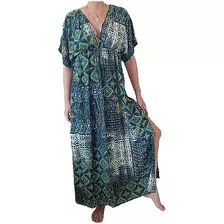 Vestido Indiano Hippie Boho Impirrados Em Seda Indiana