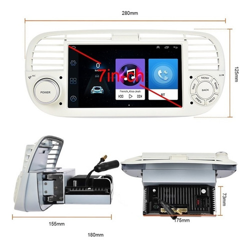 Estreo Con Android 10.0 Y Radio For Fiat 500 2007-2015 Foto 9