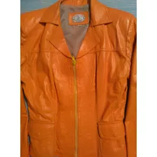 Chaqueta De Cuero Para Dama, Talla 10, Marca: Cabrito