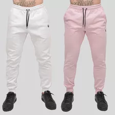 Kit 2 Calça Moletom Lisa Masculina Sport Academia Corrida 