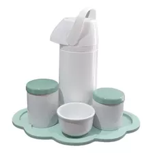 Kit Higiene Bebê Menino Verde Porcelana Garrafa Pressão