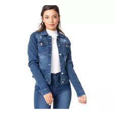 Campera Jeans Elastizadas Celeste Mujer Talle 36 Al 44