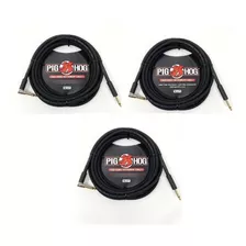 Cable Plug De 1 Plug Plug A 1 Plug Plug Pig Hog Ph186r Negro De 5.64m - Pack De 3 Unidades