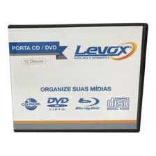 Porta Cd Dvd 12 Discos - Preta 