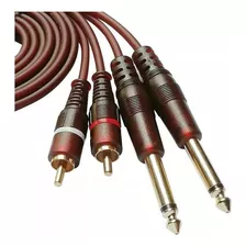 Cable Audio 2 Plug 2 Rca Jack 6,5 Doble Stereo 1,5 Metros