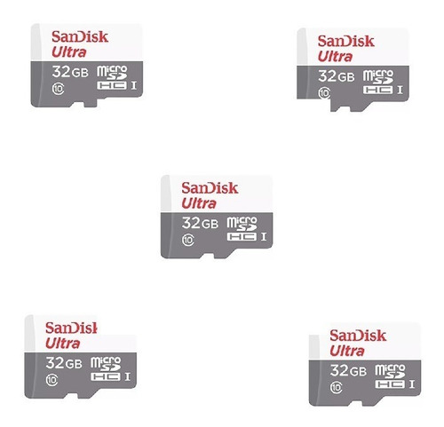Pack 5 Memoria Sandisk Microsd 32gb 80mb/s (e)