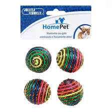 Brinquedo Kit 4 Bolinhas Arco Iris Sortido Homepet