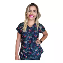 Blusa - Pijama Hospitalar Estampado -scrub - Serviço Social