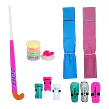 Palo De Hockey Jdh + Prot Bucal + Canilleras Jr + Funda Jr