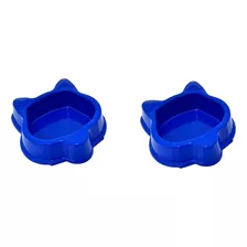 Kit 2 Potes Ração Água - Comida 160 Ml Plastico Carry On Pet Cor Azul