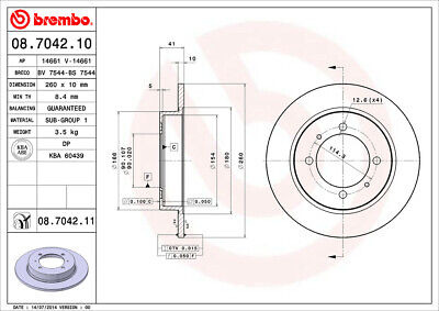 For Volvo S40 00-04 Pair Set Of 2 Rear Solid Coat 260mm  Lld Foto 2