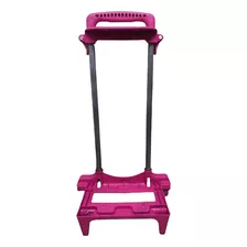 Carrinho Grande 40 Cm Com Rodinhas Para Mochila Escolar Rosa