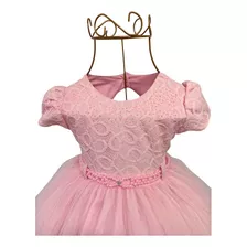 Vestido De Festa Infantil Menina Bonita Rosa Lindo Tam 1 2 3
