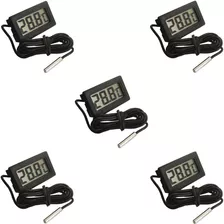 5x Termômetro Digital Lcd Mini Cabo Sensor Temperatura Probe