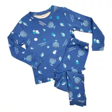 Rite Lite Pijamas De Hanukkah Con Menorah, Dreidel, Azul