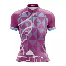 Blusa Ciclismo Feminina Manga Curta Nossa Senhora Rosa Mtb