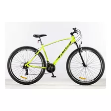 Mountain Bike Futura Lynce R29 Frenos V-brakes Cambios Shimano Color Amarillo Neón Con Pie De Apoyo 