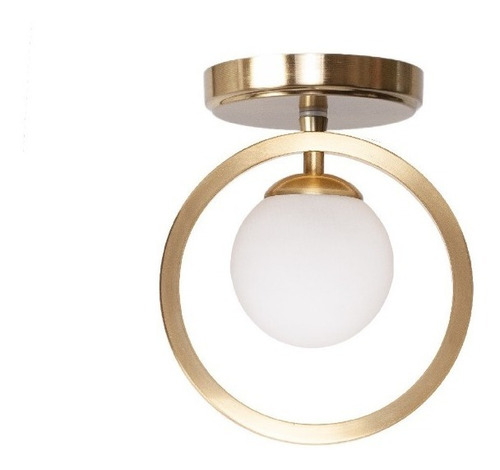 Aplique Plafón 1 Luz Elyn Bronce Mate C/ Globo 9cm Apto Led
