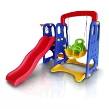 Importway Playground Infantil 3x1 Com Balanço Escorregador Cesta Bola Cor Colorido