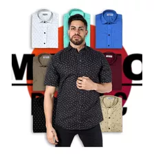 Camisa Manga Corta Estampada Pintita Hombre Motto Basic