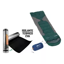 Kit Saco De Dormir Nautika Freedom Vd/cz + Isolante Térmico Cor Cinza E Verde