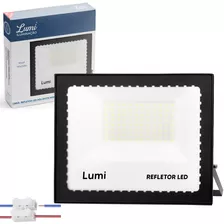 Kit 2 Refletor Led Holofote Mini 300w Bivolt Prova D'água Cor Da Luz Branco Frio Lumi