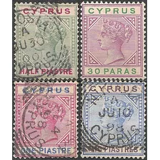 Chipre Cyprus Colonia Británica Reina Año 1894 Joya!!!