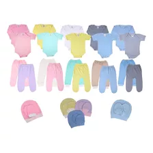 Kit Com 24 Peças Roupa Bebê Menino/menina Body/mijão Atacado