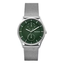 Relógio Skagen - Skw6383/1kn - Nota Fiscal Cor Da Correia Prateado Cor Do Bisel Prateado Cor Do Fundo Verde-escuro