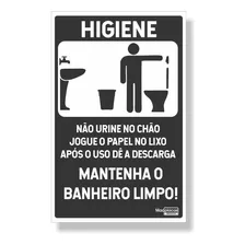 Placas Dizeres De Higiene Sanitario 20x15 Cm Limpeza