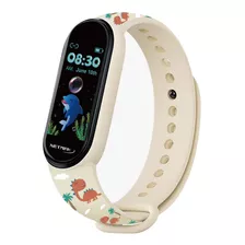 Reloj Smart Band Kids Bluetooth Netmak Android Ios Fit Pcreg Color De La Caja Beige
