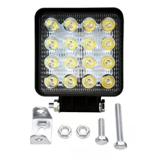 Farol Milha 16 Led Quadrado 48w 12v/24v Off-road 6000k