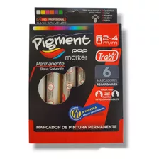 Marcador Pintura Permanente Pigment Pop Trabi Recargable X 6
