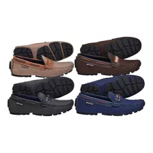 Kit 4 Pares Mocassim Drive Masculino Az/pt/mr/bg