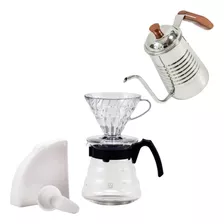 Kit Barista Profissional Hario V60 + Chaleira Inox Original