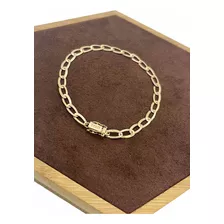 Pulseira Bracelete Laminada 5mm Banhado No Ouro 18k