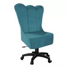 Mocho Giratoria Luxo Confortavel Azul Turquesa