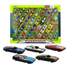 Cartela Com 32 Mini Carrinhos Infantil Roda Livre Hot Cars Cor Colorido Personagem Nascar