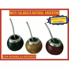 Oferta!mate Argentino Calabaza Natural+bombilla Base Resorte