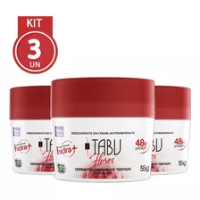 Kit 3 Unidades Desodorante Creme Tabu Flores 55g