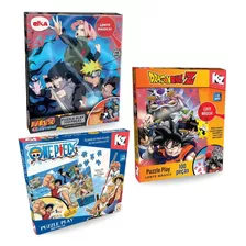 Kit Familiar Quebra-cabeça One Piece E Naruto E Dragon Ball 